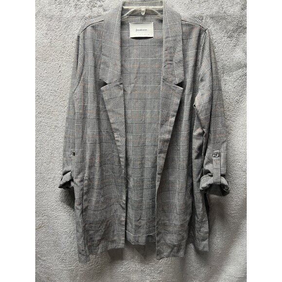 Stradivarius Women's Small Open Front Long Sleeve Blazer Houndstooth Herringbone - Picture 1 of 9
